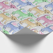 Chihuahua Lover Colorful Pattern Wrapping Paper Cadeaupapier (Hoek)