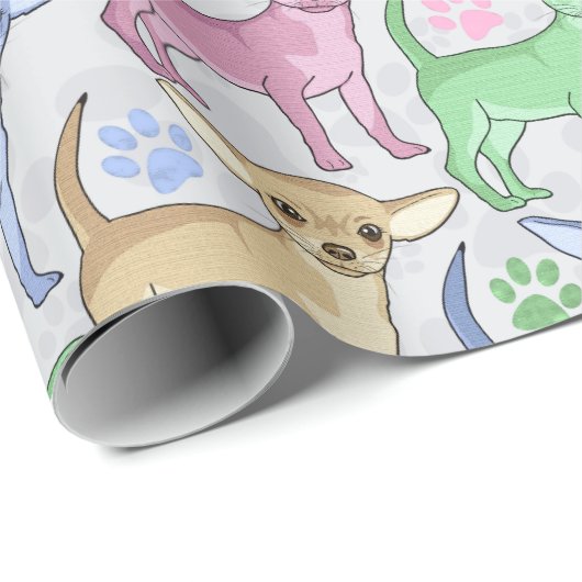 Chihuahua Lover Colorful Pattern Wrapping Paper Cadeaupapier (Rol Hoek)