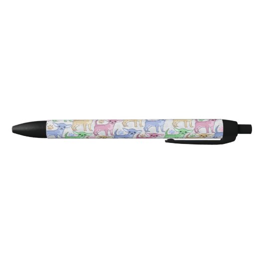 Chihuahua Lover Colorful Pattern Zwarte Inkt Pen (Bodem)