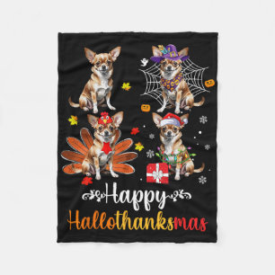 Chihuahua Lover Halloween KerstHappy Halotha Fleece Deken
