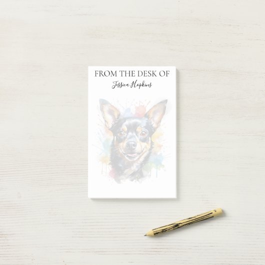 Chihuahua Lover Monogrammed Dog Post-it® Notes (Op bureau)