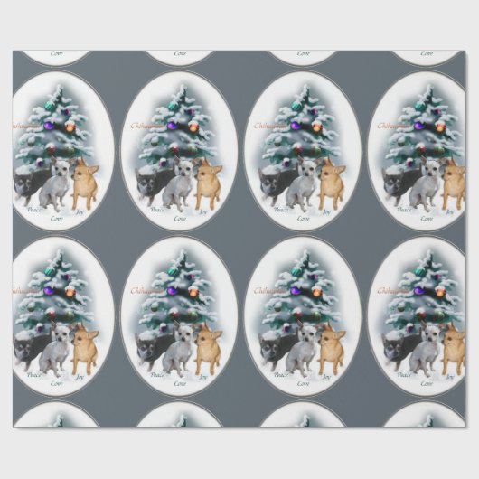 Chihuahua Lovers Kerstmis Cadeaupapier (Vlak)