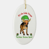 Chihuahua Lovers Kerstmis Keramisch Ornament (Rechts)