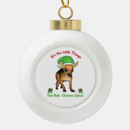 Chihuahua Lovers Kerstmis Keramische Bal Ornament