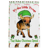 Chihuahua Lovers Kerstmis Medium Cadeauzakje (Voorkant)