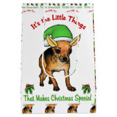 Chihuahua Lovers Kerstmis Medium Cadeauzakje (Achterkant)