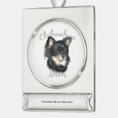 Chihuahua Ma 2 Verzilverd Banner Ornament (Links)