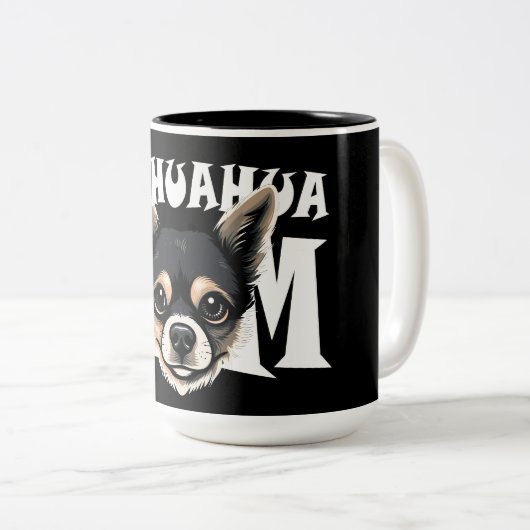 Chihuahua Ma Cute Chihuahua Momma Puppy Dog Tweekleurige Koffiemok (Voorkant rechts)