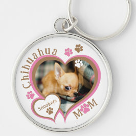 Chihuahua mam gepersonaliseerde naam en foto sleutelhanger