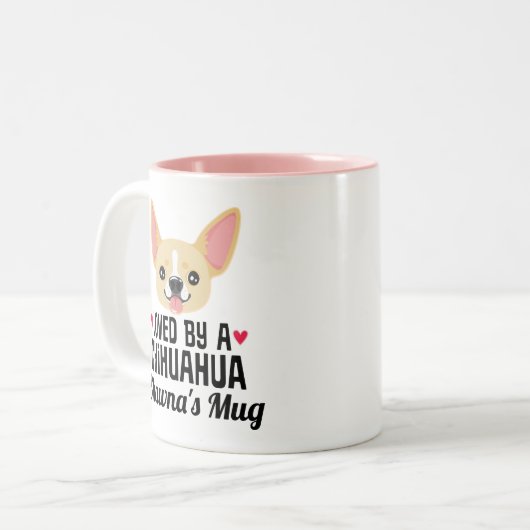 Chihuahua Mam Hondenliefhebber Girly Tweekleurige Koffiemok (Voorkant links)