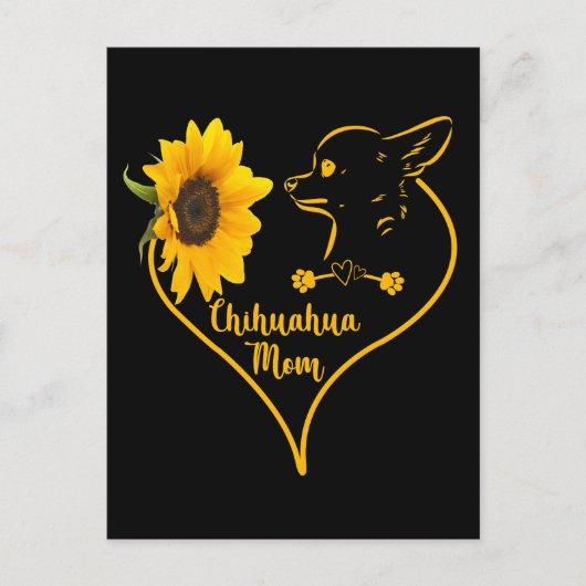 Chihuahua mam met zonnebloempitten Moederdag Briefkaart (Voorkant)