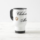 Chihuahua Mam Script met Pawprints Reisbeker (Voorkant links)