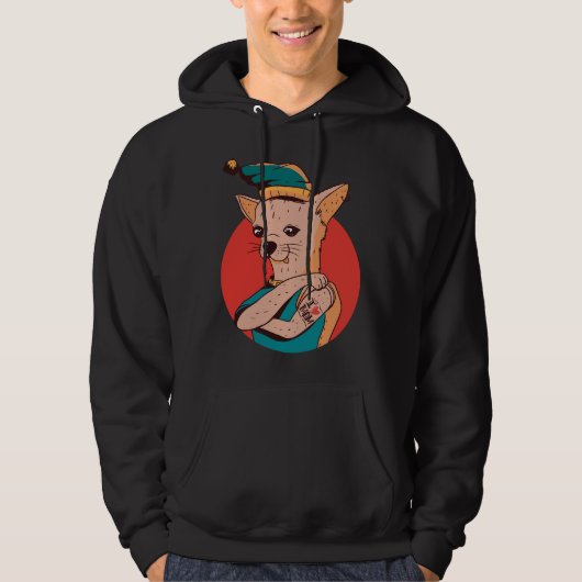 Chihuahua Mam Tattoo Hoodie (Voorkant)