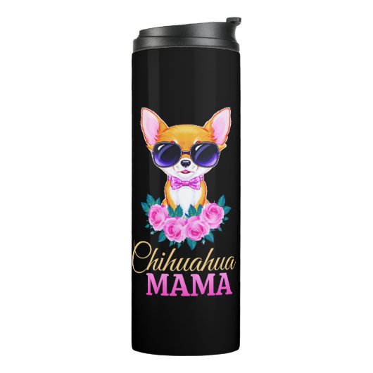 Chihuahua mama chihuahua hond moeder moederdag cad thermosbeker (Gedraaid links)