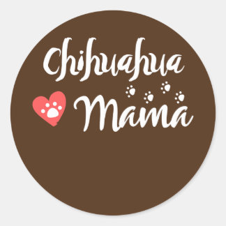Chihuahua Mama Chihuahua Mom Dog Lover Heart Ronde Sticker