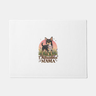 Chihuahua Mama Hond Roze Bloemen Bandana_1 Deurmat