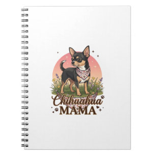 Chihuahua Mama Hond Roze Bloemen Bandana_1 Notitieboek