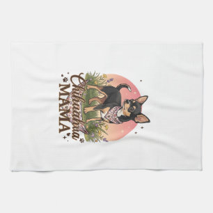 Chihuahua Mama Hond Roze Bloemen Bandana_1 Theedoek