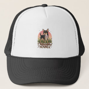 Chihuahua Mama Hond Roze Bloemen Bandana_1 Trucker Pet