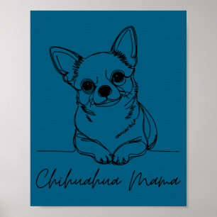 Chihuahua mama kortharige Chihuahua moeder cute ho Poster