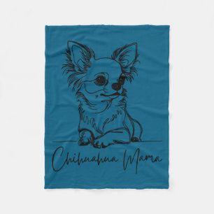 Chihuahua mama langharige Chihuahua-moeder cute ho Fleece Deken