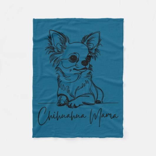 Chihuahua Mama Long Haired Chihuahua Mom Cute Dog  Fleece Deken (Voorkant)
