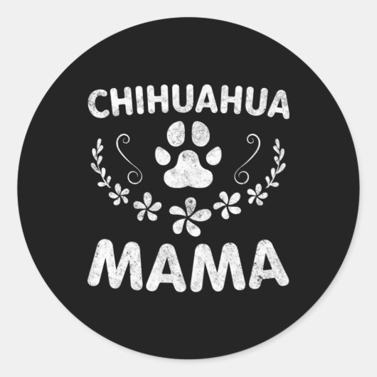 Chihuahua Mama Ronde Sticker (Voorkant)