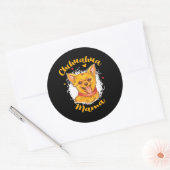 Chihuahua Mama Small Hondenliefhebber Cute Chihuah Ronde Sticker (Envelop)