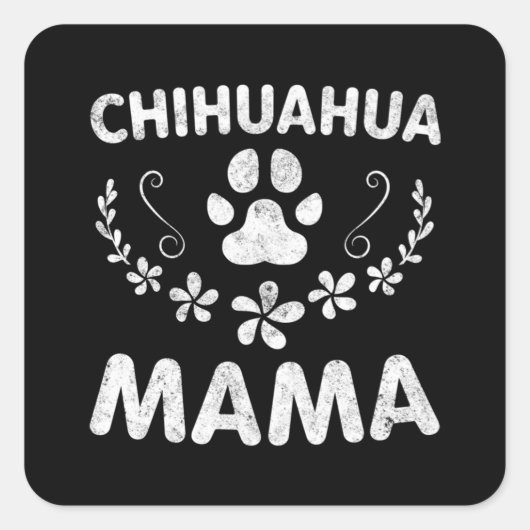 Chihuahua Mama Vierkante Sticker (Voorkant)