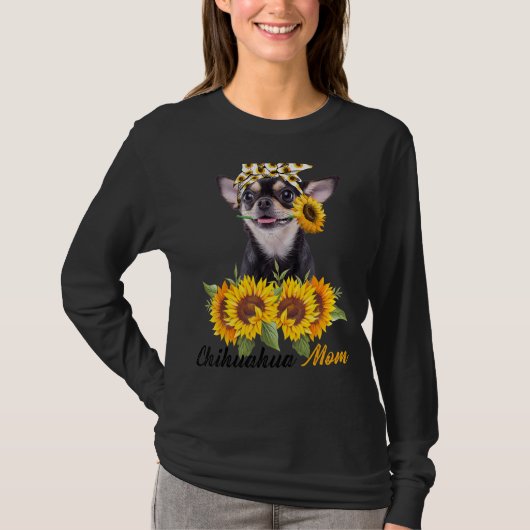 Chihuahua mamma Sunflower Summer Dog mama Vrouwen T-shirt (Voorkant)