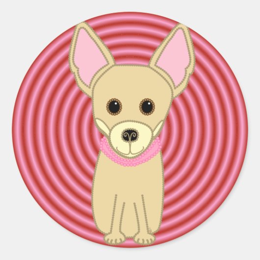 Chihuahua meisje ronde sticker (Voorkant)