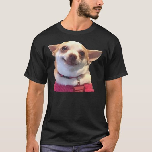 Chihuahua Meme Smiling T-shirt (Voorkant)