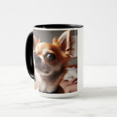 Chihuahua ‘Mensen-geen fan’ Kerst Koffie Mok (Voorkant links)