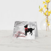 Chihuahua Merry Kerstmis Kaart (Gele Bloem)