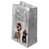 Chihuahua Merry Kerstmis Klein Cadeauzakje (Achterkant Gekanteld)