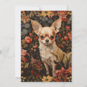 Chihuahua met bloemen in de stijl van William Morr Kaart (Voorkant)