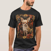 Chihuahua met bloemen in de stijl van William Morr T-shirt (Voorkant)