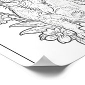 Chihuahua met bloemen kleurplaat Poster (Hoek)