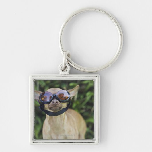 Chihuahua met bril sleutelhanger (Voorkant)