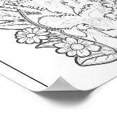 Chihuahua met Daisy Flowers Kleurplaat Poster (Hoek)