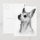 Chihuahua met de hand geschilderd briefkaart (Voorkant / Achterkant)