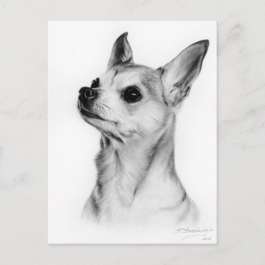 Chihuahua met de hand geschilderd briefkaart (Voorkant)