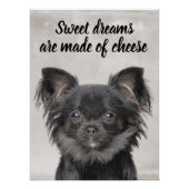 Chihuahua met een grappig poster van hondencitaten (Voorkant)
