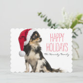 Chihuahua met een kerstpet feestdagenkaart (Staand voorkant)