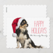 Chihuahua met een kerstpet feestdagenkaart (Voorkant / Achterkant)
