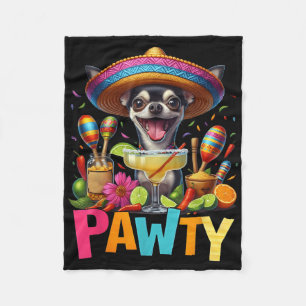 Chihuahua met een Margarita Sombrero Pawty de Cinc Fleece Deken