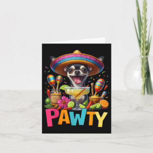 Chihuahua met een Margarita Sombrero Pawty de Cinc Kaart
