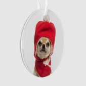 Chihuahua met kerstcadeau en Pet Ornament (voorkant)
