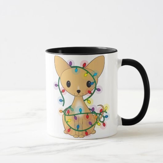 Chihuahua met kerstlichten mok (Rechts)