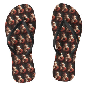 Chihuahua met kerstman Feestelijke Kerst Teenslippers